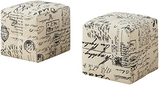 POUF - ENSEMBLE 2PCS / JUVÉNILE / TISSU FRANÇAIS VINTAGE 