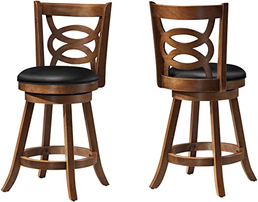 TABOURET - 2PCS / 39"H / PIVOTANT / HAUTEUR COMPTOIR CHENE