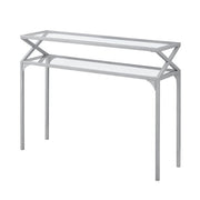 TABLE D'APPOINT - 42"L / CONSOLE D'ENTREE METAL ARGENT