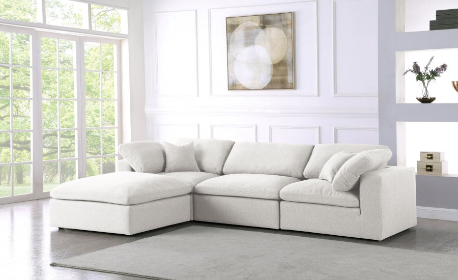 Sectionnel réversible rembourré en duvet Serene Linen Deluxe, confortable comme un nuage