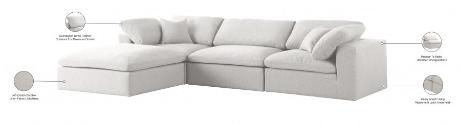 Sectionnel réversible rembourré en duvet Serene Linen Deluxe, confortable comme un nuage