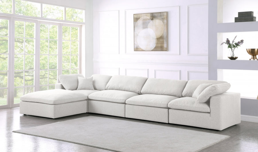 Sectionnel réversible rembourré en duvet Serene Linen Deluxe, confortable comme un nuage