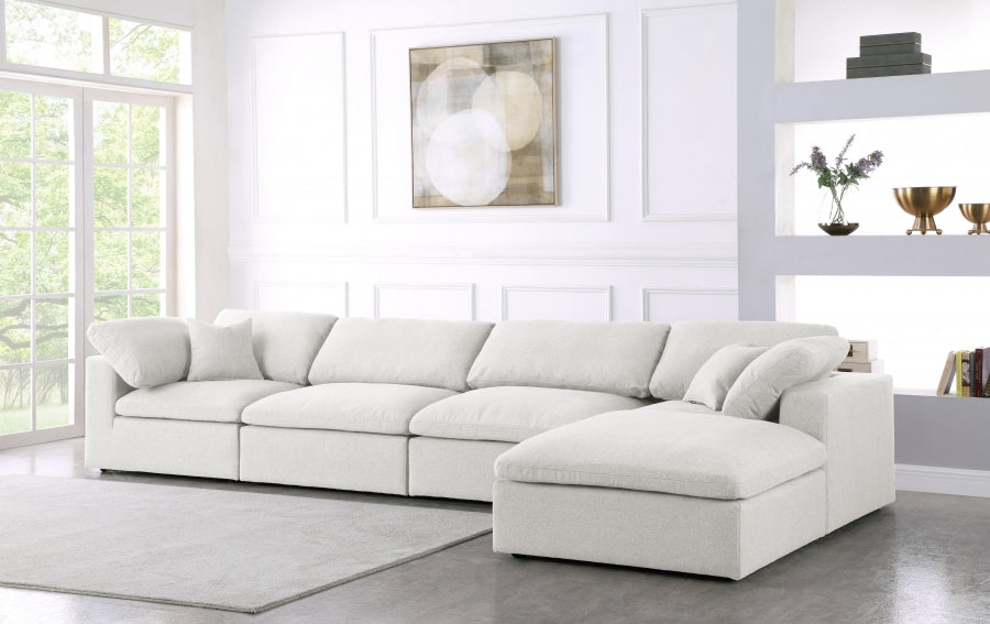 Sectionnel réversible rembourré en duvet Serene Linen Deluxe, confortable comme un nuage