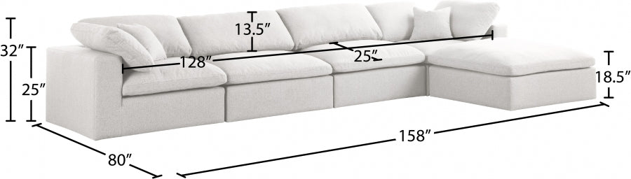 Sectionnel réversible rembourré en duvet Serene Linen Deluxe, confortable comme un nuage