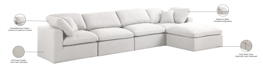 Sectionnel réversible rembourré en duvet Serene Linen Deluxe, confortable comme un nuage