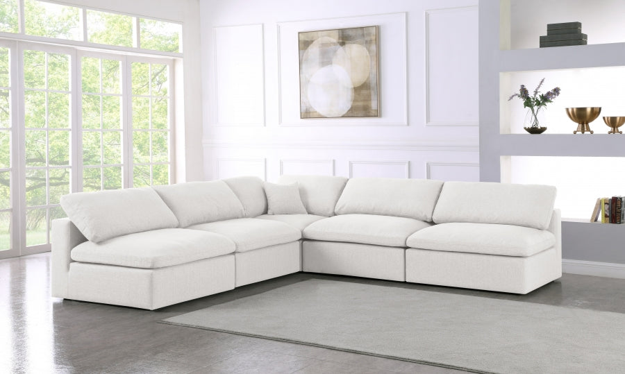 Sectionnel rembourré en duvet Serene Linen Deluxe, confortable comme un nuage