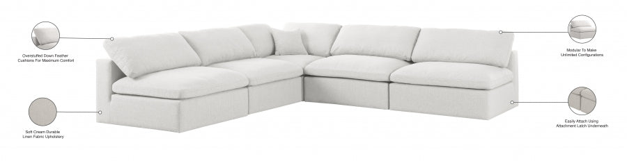 Sectionnel rembourré en duvet Serene Linen Deluxe, confortable comme un nuage