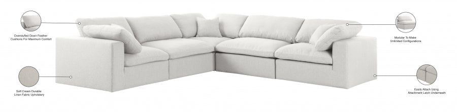 Sectionnel rembourré en duvet Serene Linen Deluxe, confortable comme un nuage
