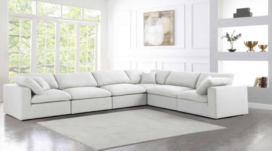 Sectionnel réversible rembourré en duvet Serene Linen Deluxe, confortable comme un nuage
