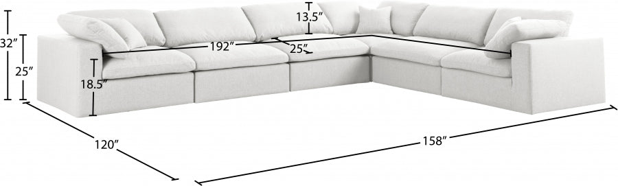 Sectionnel réversible rembourré en duvet Serene Linen Deluxe, confortable comme un nuage