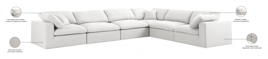 Sectionnel réversible rembourré en duvet Serene Linen Deluxe, confortable comme un nuage