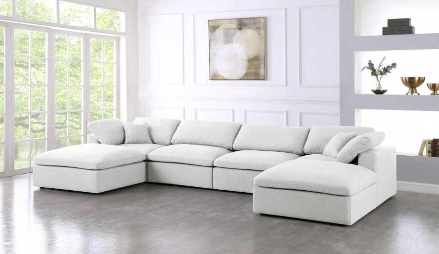 Sectionnel rembourré en duvet Serene Linen Deluxe, confortable comme un nuage