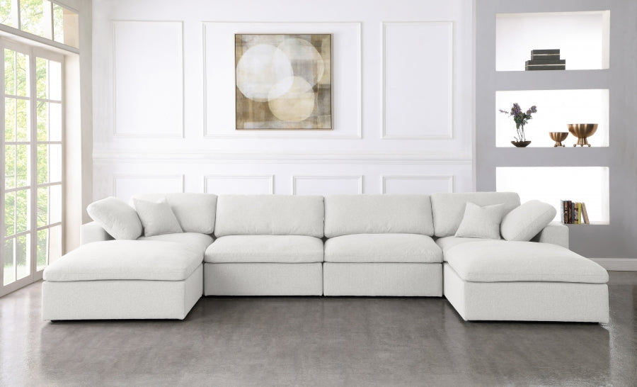 Sectionnel rembourré en duvet Serene Linen Deluxe, confortable comme un nuage