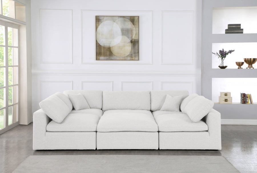 Sectionnel rembourré en duvet Serene Linen Deluxe, confortable comme un nuage