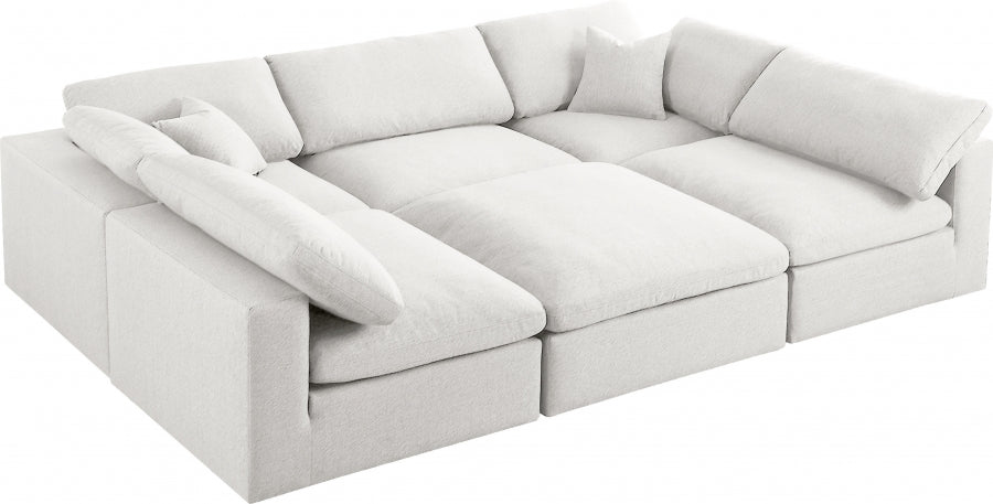 Sectionnel rembourré en duvet Serene Linen Deluxe, confortable comme un nuage