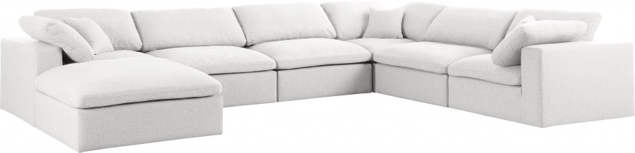 Sectionnel réversible rembourré en duvet Serene Linen Deluxe, confortable comme un nuage