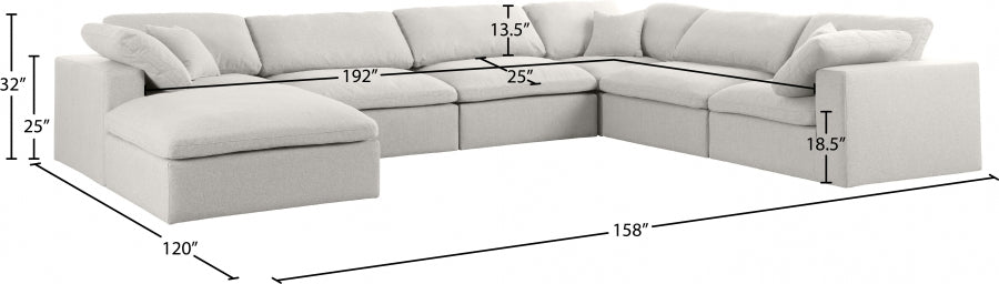 Sectionnel réversible rembourré en duvet Serene Linen Deluxe, confortable comme un nuage