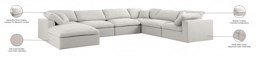 Sectionnel réversible rembourré en duvet Serene Linen Deluxe, confortable comme un nuage