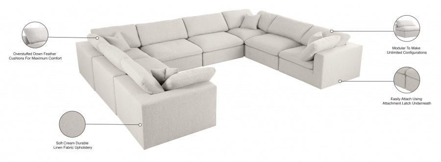 Sectionnel rembourré en duvet Serene Linen Deluxe, confortable comme un nuage