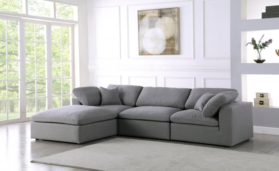 Sectionnel réversible rembourré en duvet Serene Linen Deluxe, confortable comme un nuage