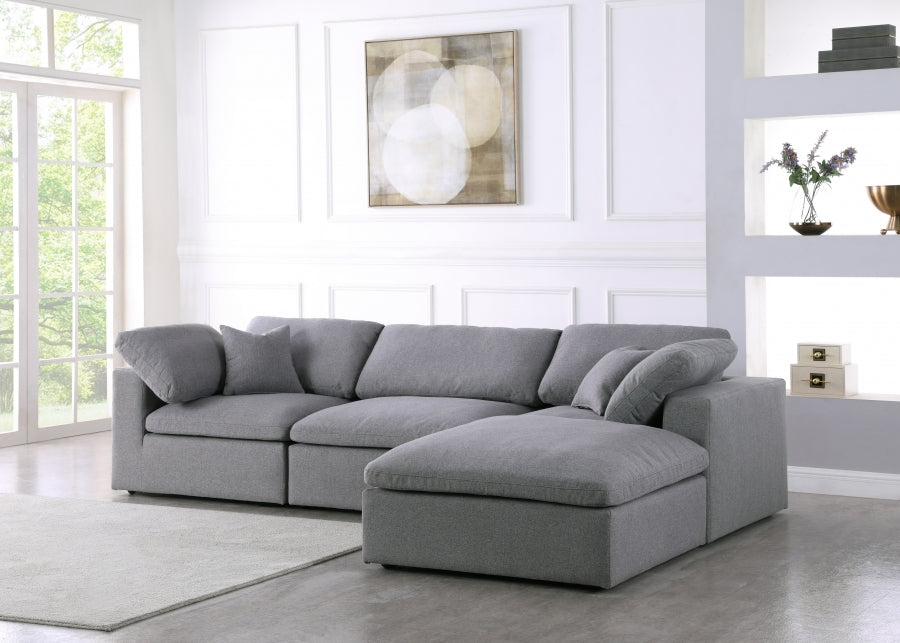 Sectionnel réversible rembourré en duvet Serene Linen Deluxe, confortable comme un nuage