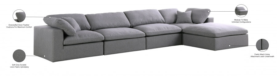 Sectionnel réversible rembourré en duvet Serene Linen Deluxe, confortable comme un nuage