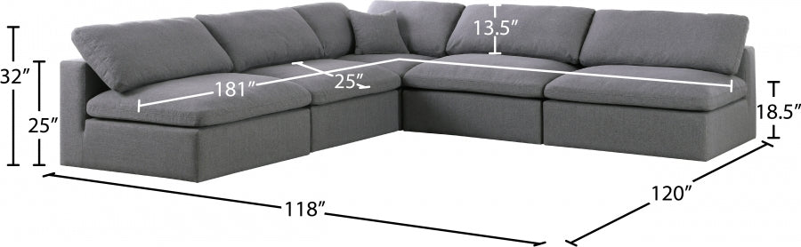 Sectionnel rembourré en duvet Serene Linen Deluxe, confortable comme un nuage