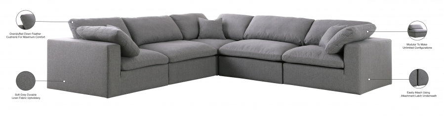 Sectionnel rembourré en duvet Serene Linen Deluxe, confortable comme un nuage