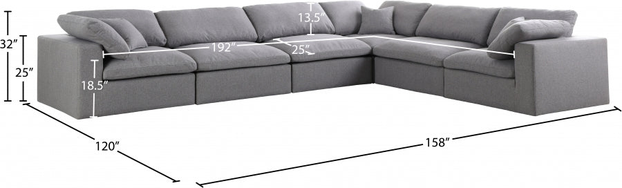 Sectionnel réversible rembourré en duvet Serene Linen Deluxe, confortable comme un nuage