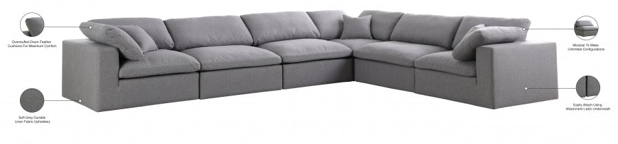 Sectionnel réversible rembourré en duvet Serene Linen Deluxe, confortable comme un nuage
