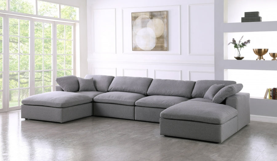 Sectionnel rembourré en duvet Serene Linen Deluxe, confortable comme un nuage