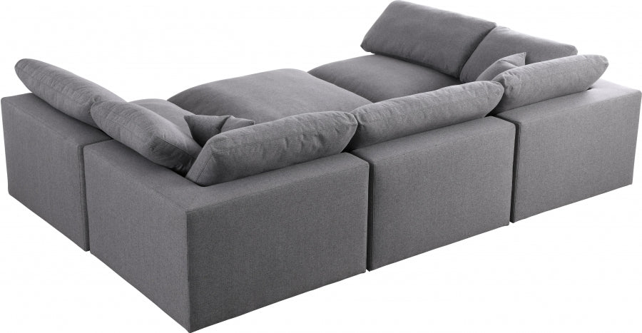 Sectionnel rembourré en duvet Serene Linen Deluxe, confortable comme un nuage