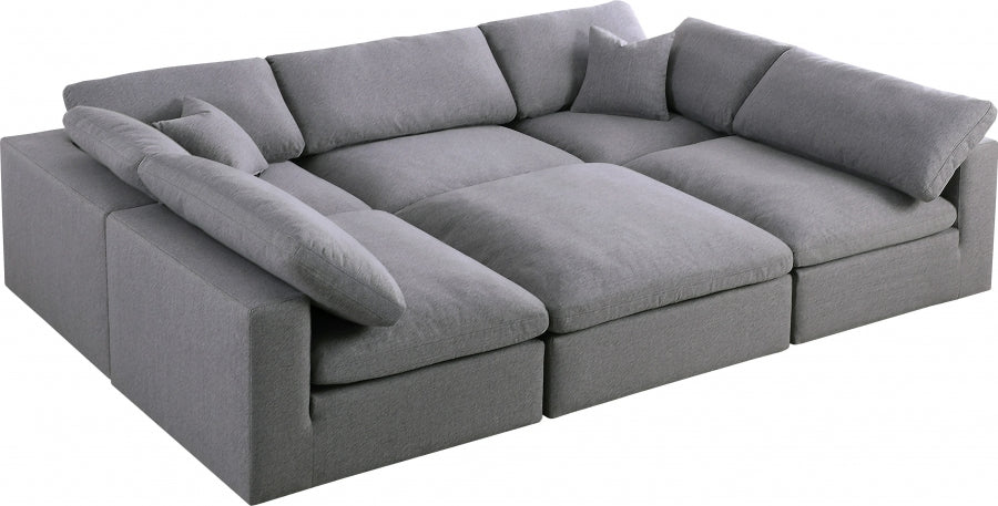 Sectionnel rembourré en duvet Serene Linen Deluxe, confortable comme un nuage