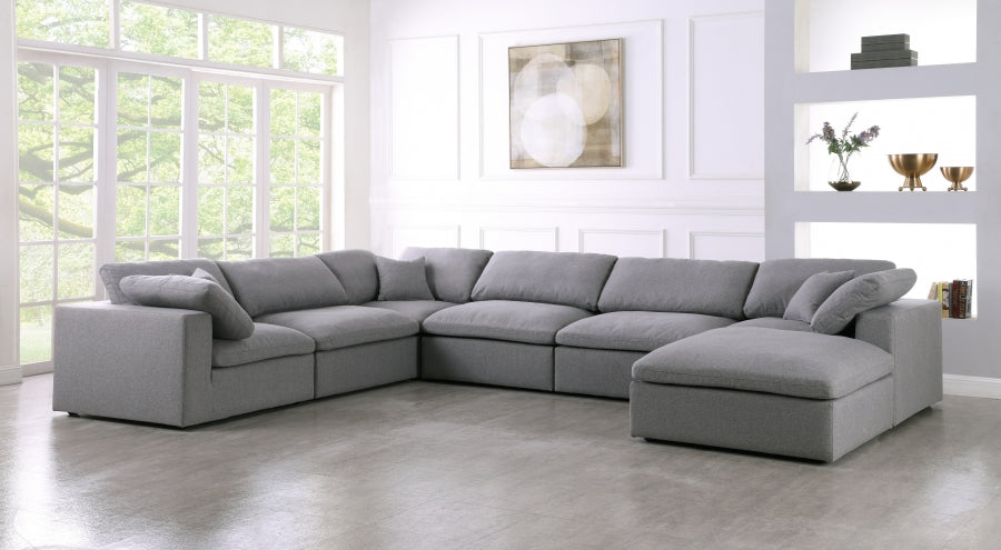 Sectionnel réversible rembourré en duvet Serene Linen Deluxe, confortable comme un nuage