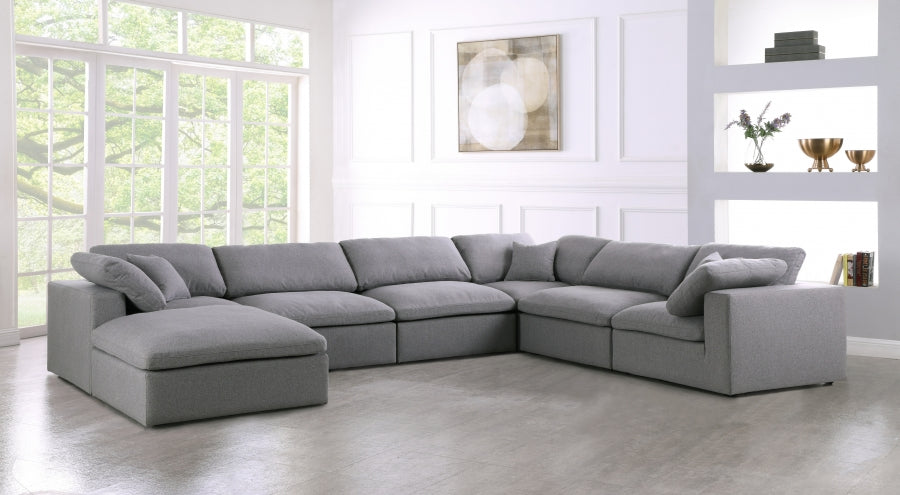 Sectionnel réversible rembourré en duvet Serene Linen Deluxe, confortable comme un nuage