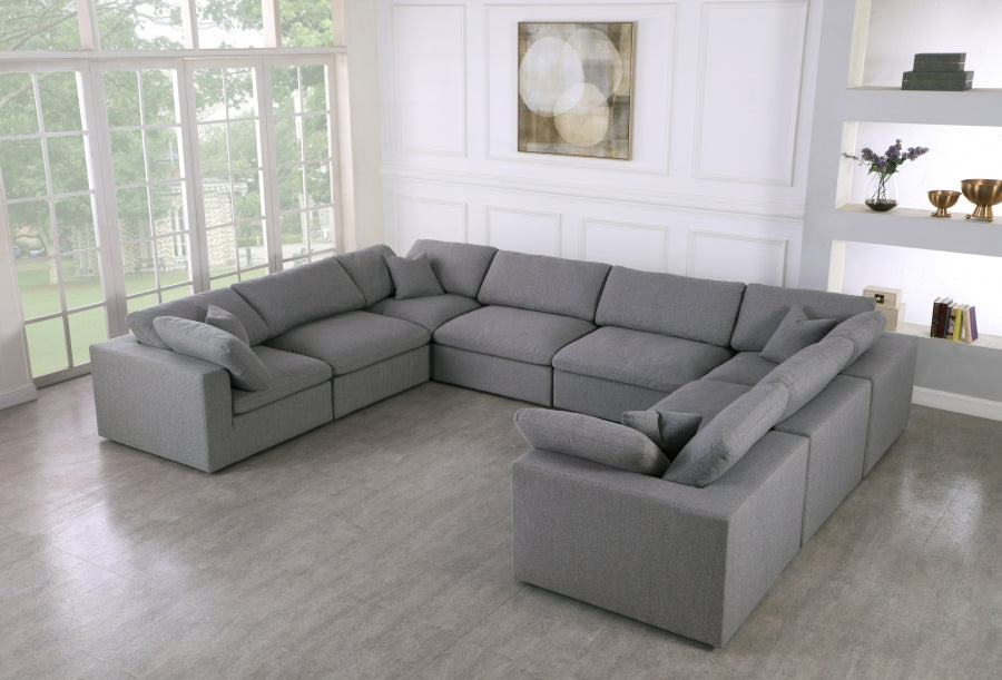 Sectionnel rembourré en duvet Serene Linen Deluxe, confortable comme un nuage