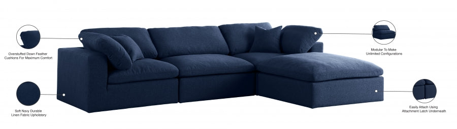Sectionnel réversible rembourré en duvet Serene Linen Deluxe, confortable comme un nuage