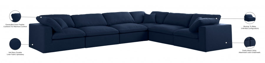 Sectionnel réversible rembourré en duvet Serene Linen Deluxe, confortable comme un nuage