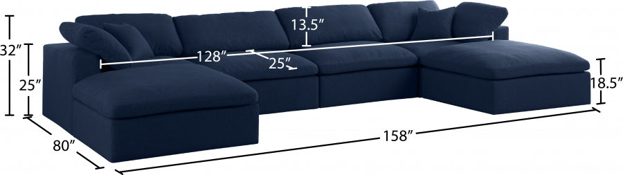 Sectionnel rembourré en duvet Serene Linen Deluxe, confortable comme un nuage
