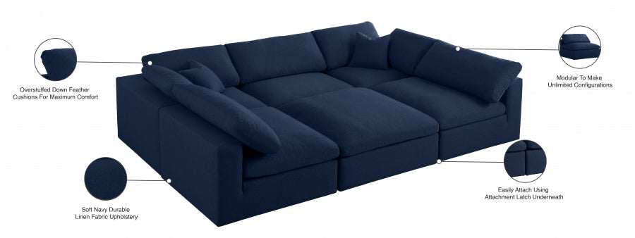 Sectionnel rembourré en duvet Serene Linen Deluxe, confortable comme un nuage