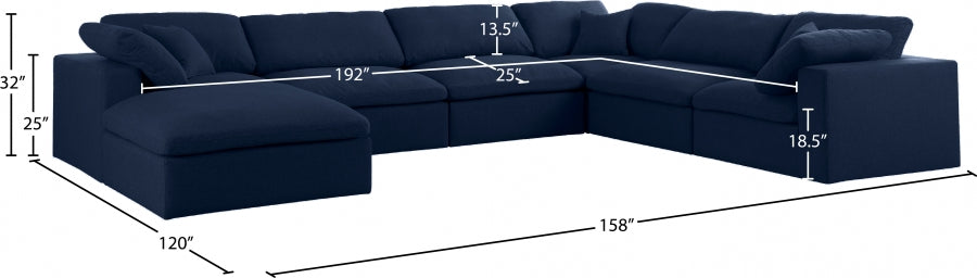 Sectionnel réversible rembourré en duvet Serene Linen Deluxe, confortable comme un nuage