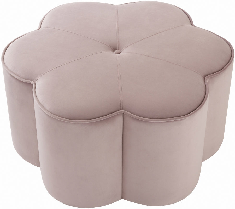 Pouf en velours marguerite 