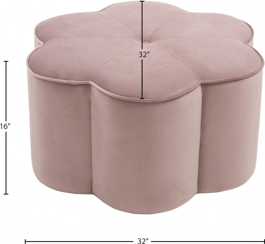 Pouf en velours marguerite 