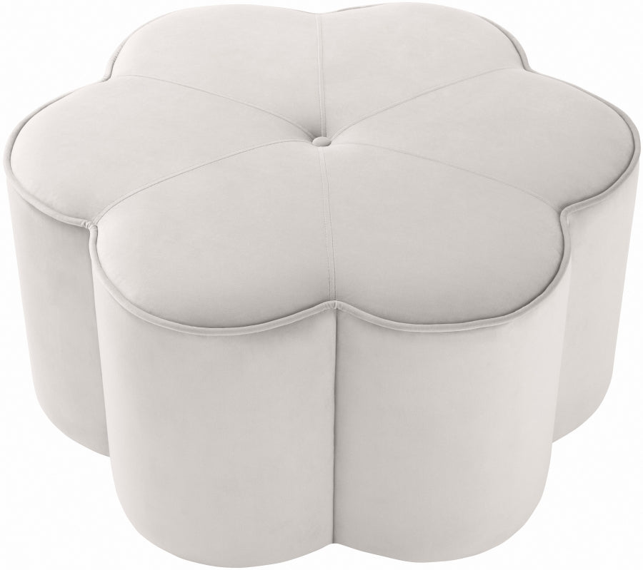 Pouf en velours marguerite 