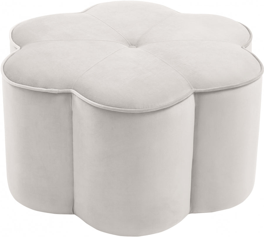 Pouf en velours marguerite 