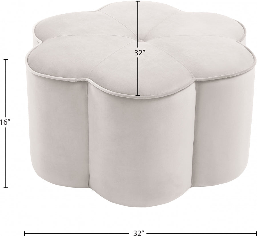 Pouf en velours marguerite 