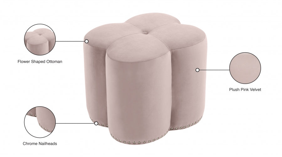 Pouf en velours Clover