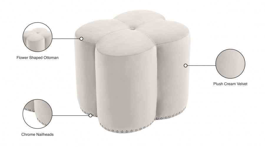 Pouf en velours Clover
