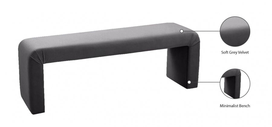 Banc minimaliste en velours