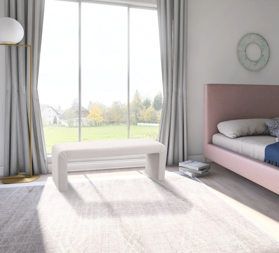 Banc minimaliste en velours